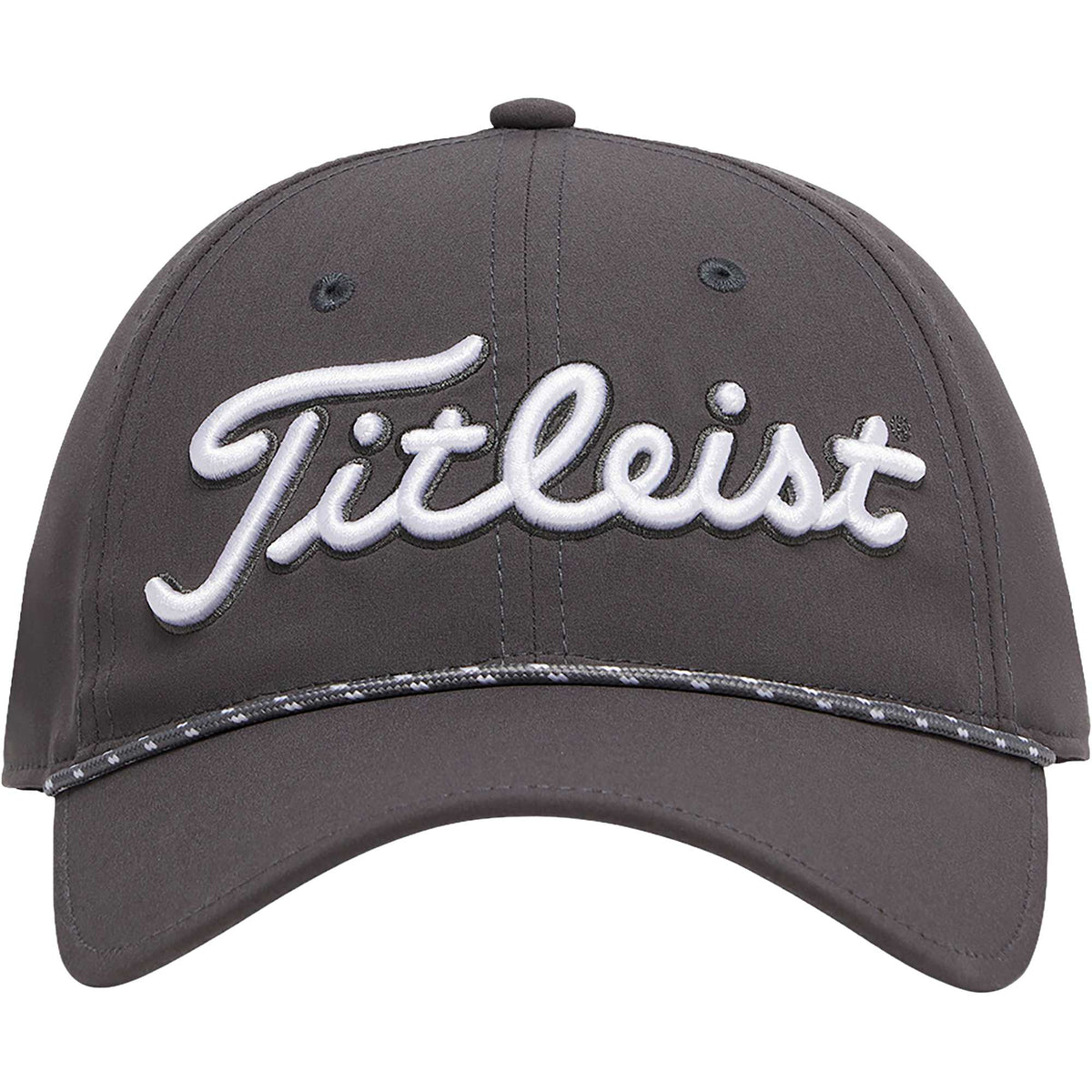 Titleist Tour Breezer Golf Hat with Rope Detail Embroidery - Charcoal/White - Photo 4