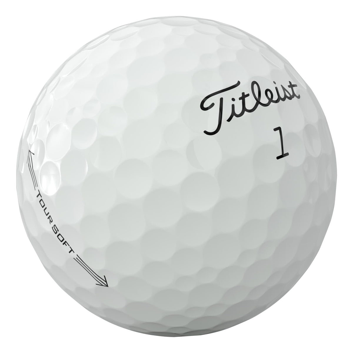 Titleist Tour Soft Golf Balls for Distance and Stopping Power, 12 Pack - White - Right Angle
