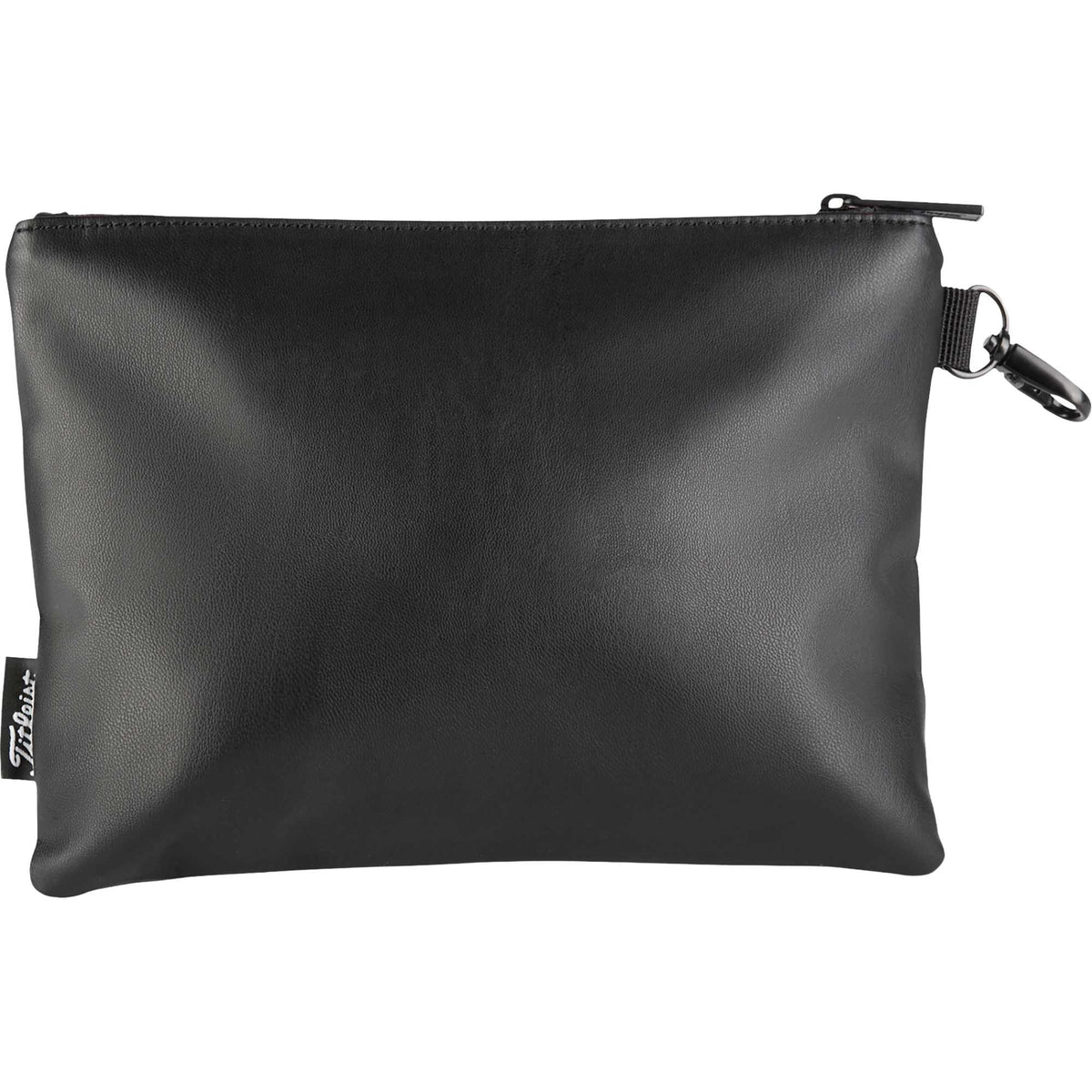Titleist Zippered Valuables Pouch with Lobster Clip Debossing - Black - Back