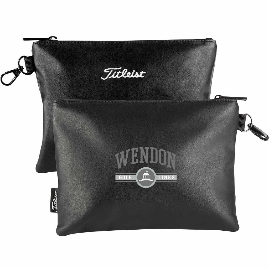 Titleist Zippered Valuables Pouch with Lobster Clip Debossing - Black - Default
