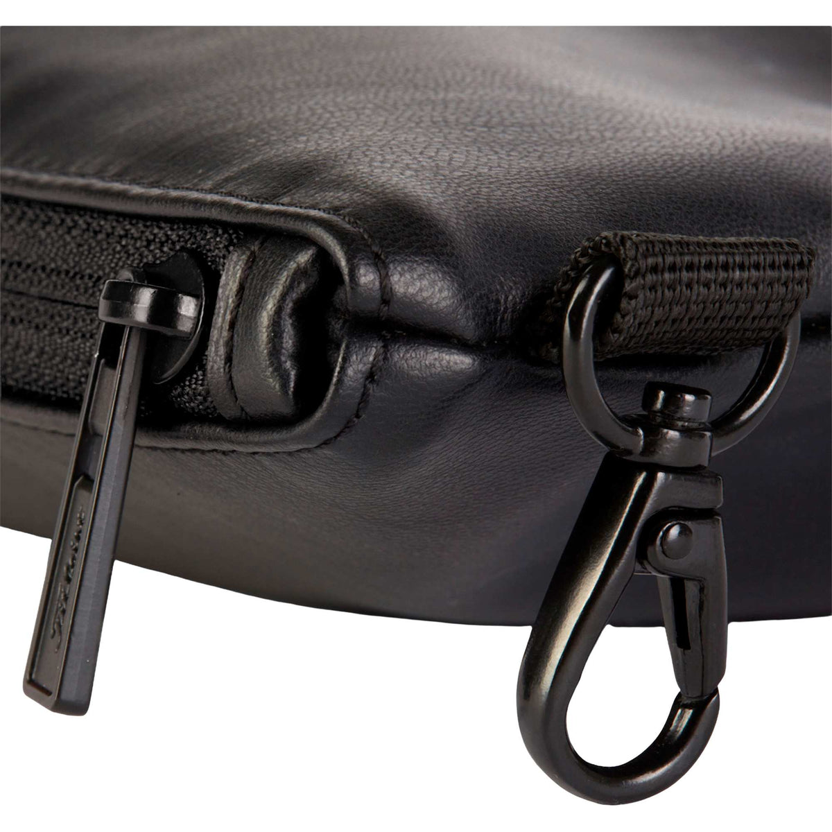 Titleist Zippered Valuables Pouch with Lobster Clip Debossing - Black - Detail