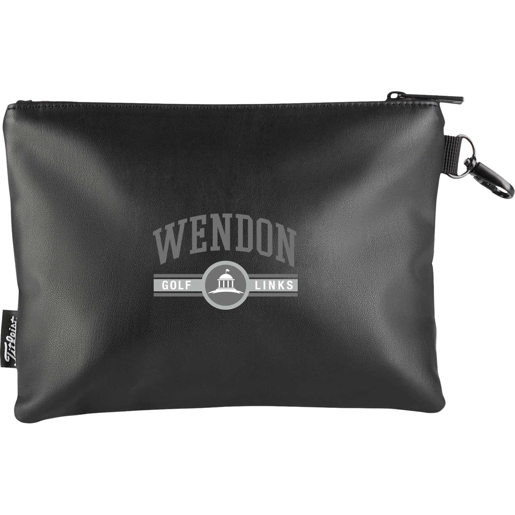 Titleist Zippered Valuables Pouch with Lobster Clip Transfer - Black - Front