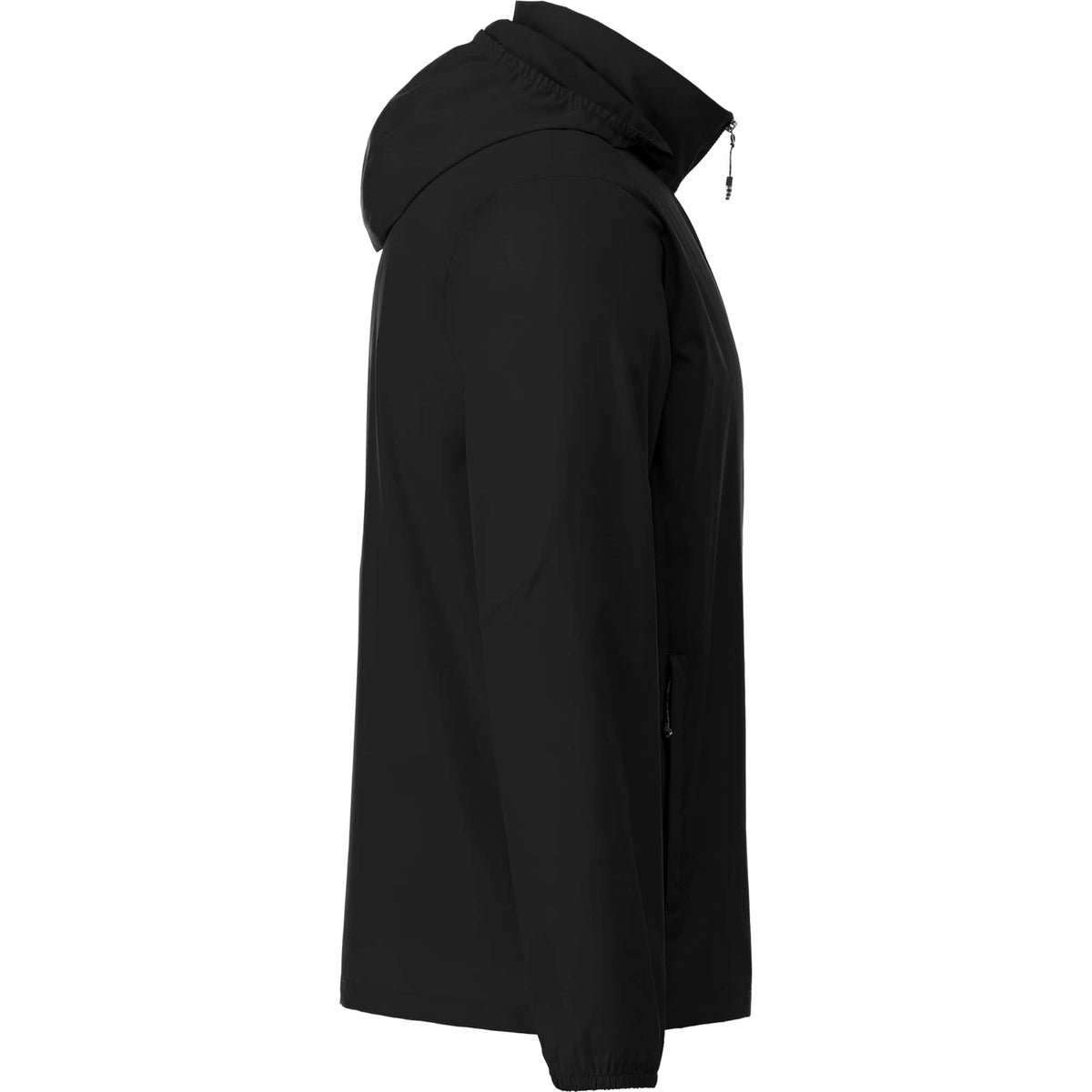 Toba Packable Jacket with Roll-Away Hood for Men Debossing - Black - Right Side