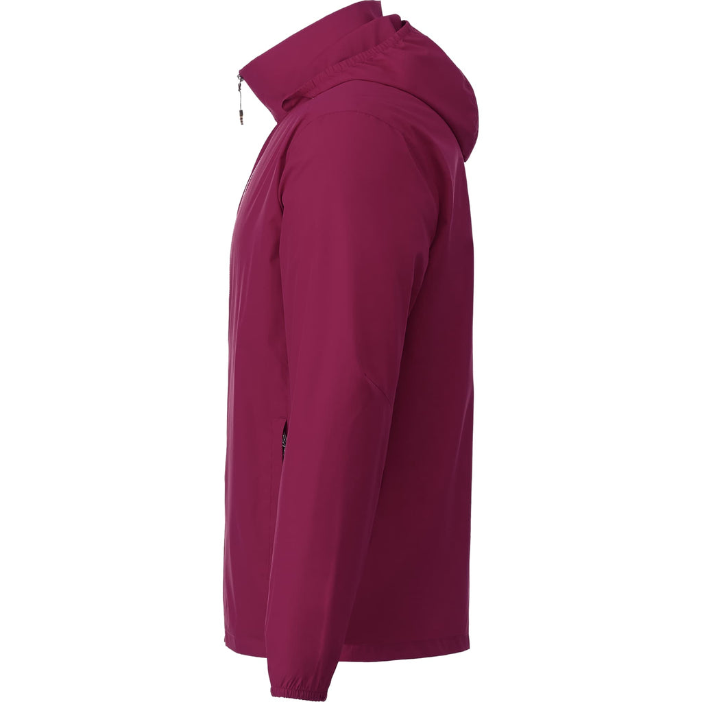 Toba Packable Jacket with Roll-Away Hood for Men Debossing - Maroon - Left Side