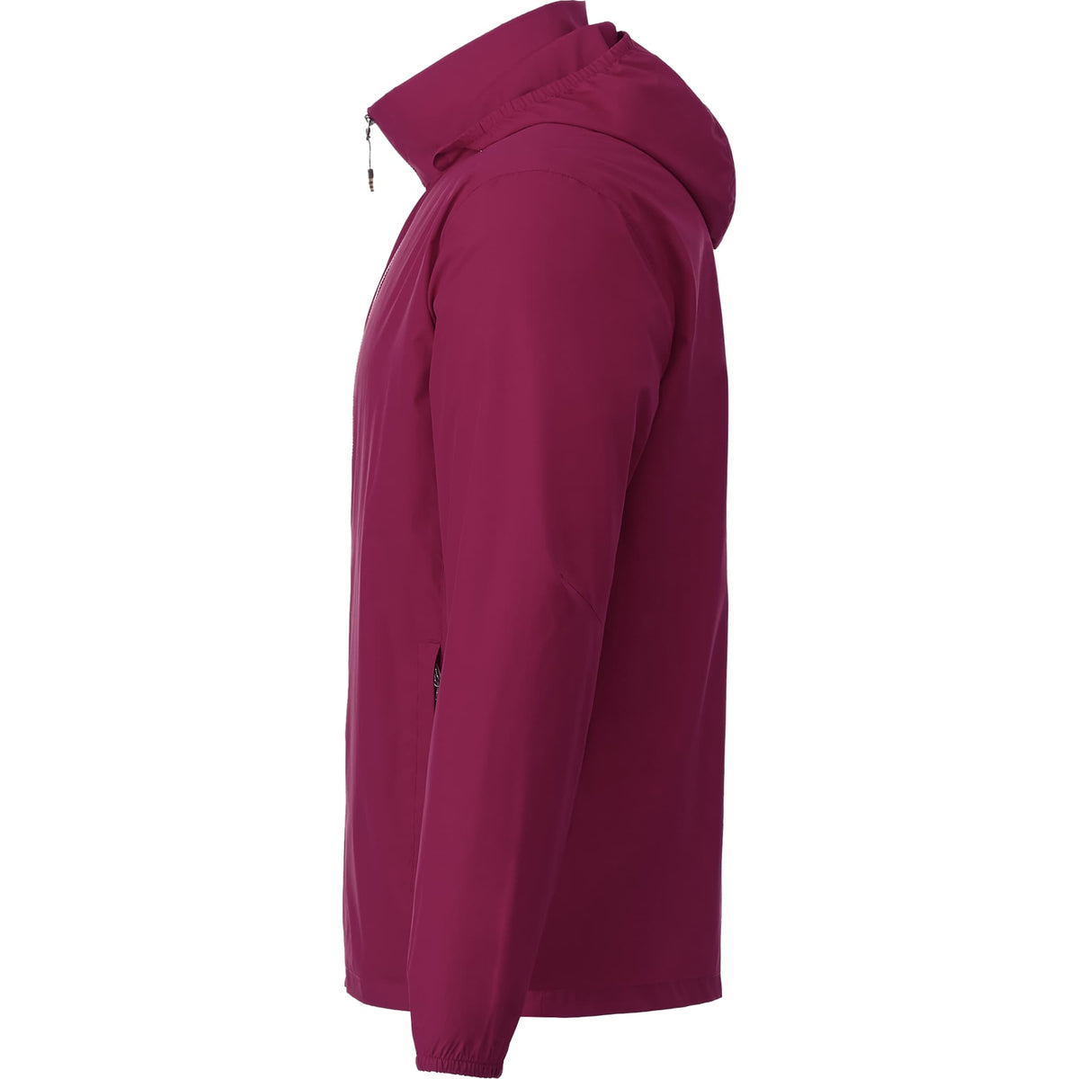 Toba Packable Jacket with Roll-Away Hood for Men Debossing - Maroon - Left Side