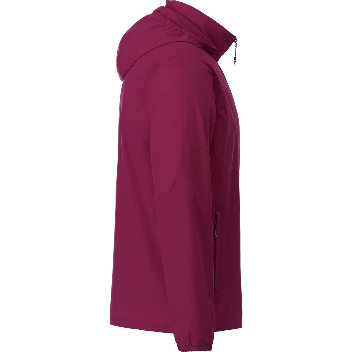 Toba Packable Jacket with Roll-Away Hood for Men Debossing - Maroon - Right Side