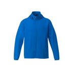 Toba Packable Jacket with Roll-Away Hood for Men Debossing - Olympic Blue - Front Flat