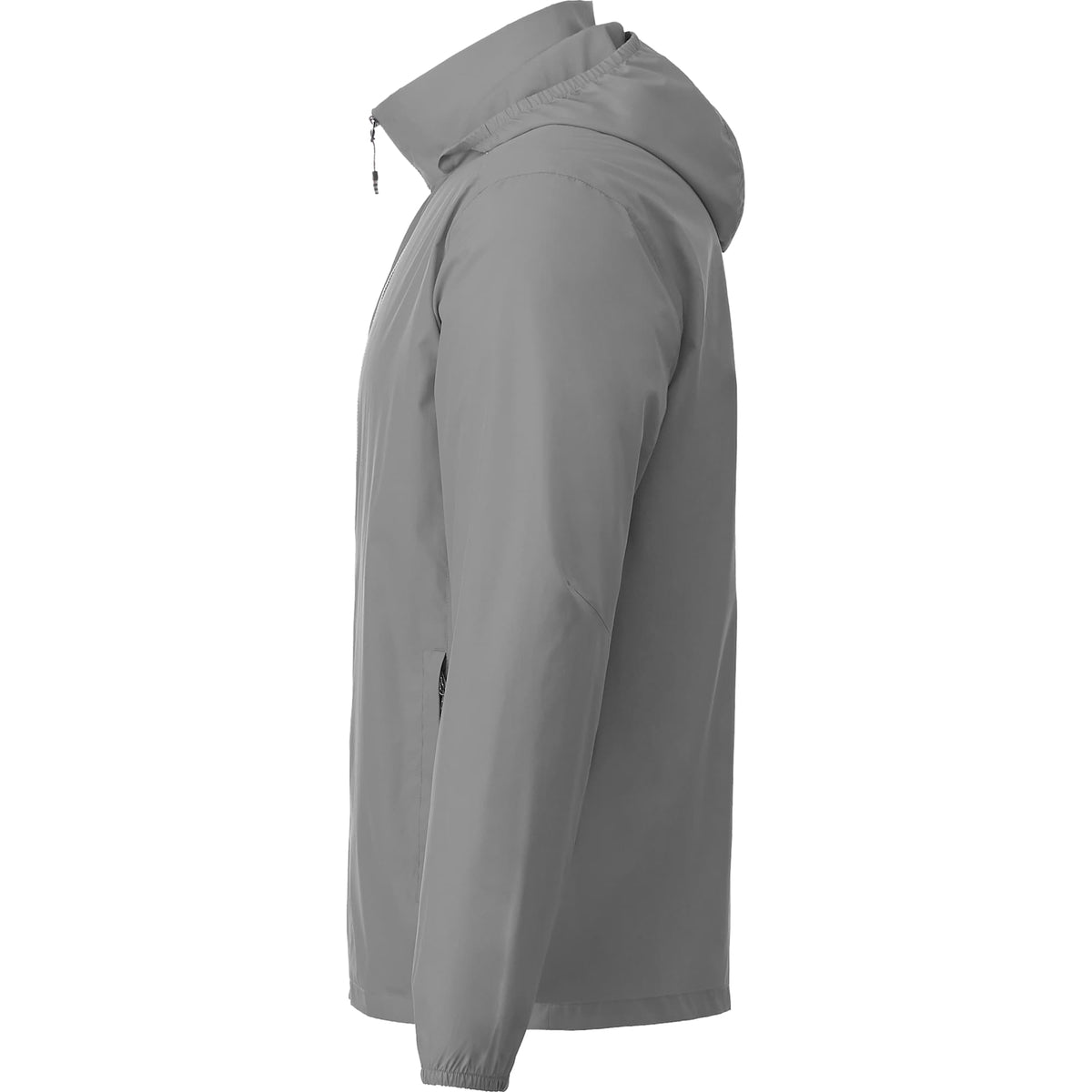 Toba Packable Jacket with Roll-Away Hood for Men Debossing - Quarry - Left Side