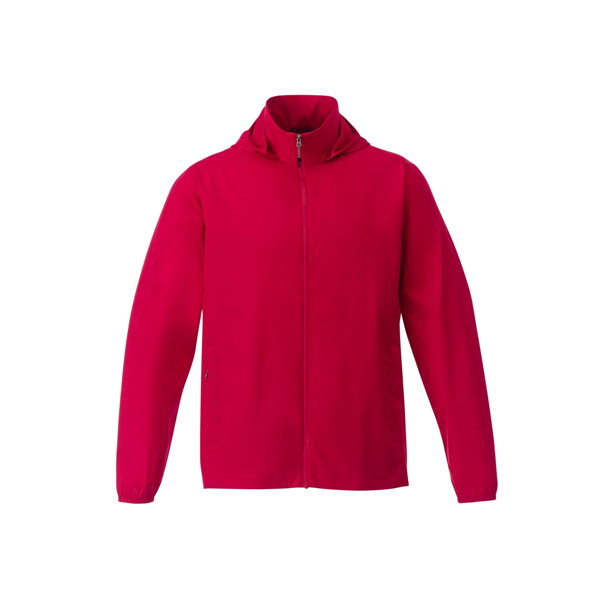 Toba Packable Jacket with Roll-Away Hood for Men Debossing - Team Red - Front Flat