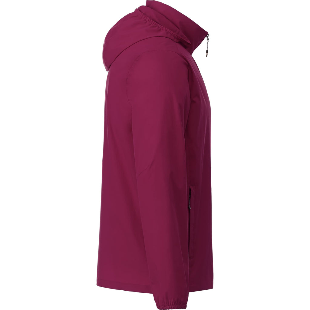 Toba Packable Jacket with Roll-Away Hood for Men Embroidery - Maroon - Right Side