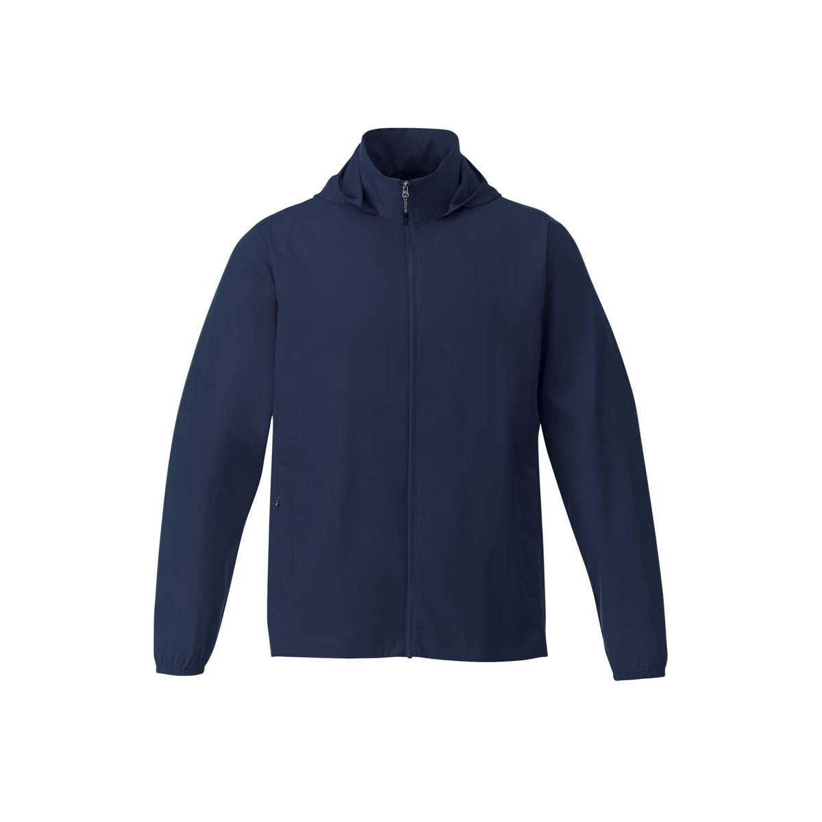Toba Packable Jacket with Roll-Away Hood for Men Embroidery - Vintage Navy - Front Flat