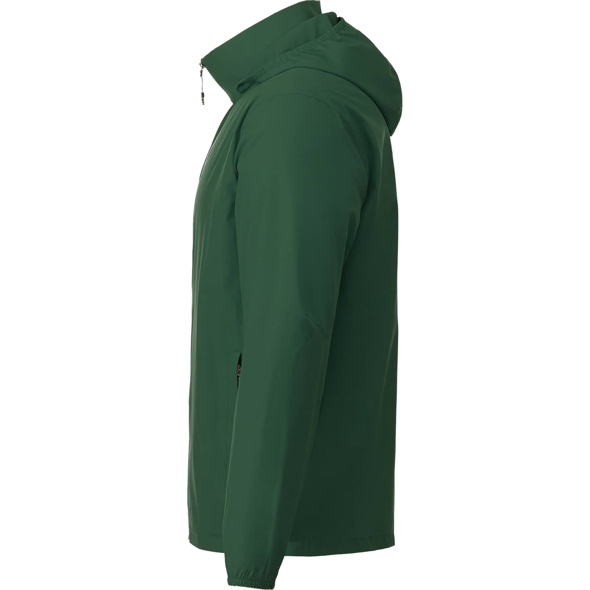 Toba Packable Jacket with Roll-Away Hood for Men Transfer - Forest Green - Left Side