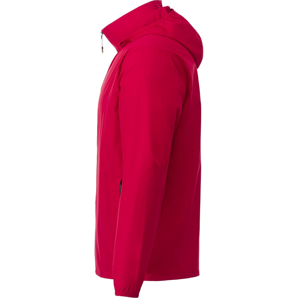 Toba Packable Jacket with Roll-Away Hood for Men Transfer - Team Red - Left Side