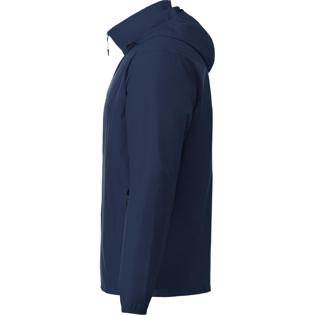 Toba Packable Jacket with Roll-Away Hood for Men Transfer - Vintage Navy - Left Side