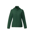 Toba Packable Jacket with Roll-Away Hood for Women Debossing - Forest Green - Front Flat