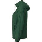 Toba Packable Jacket with Roll-Away Hood for Women Debossing - Forest Green - Left Side