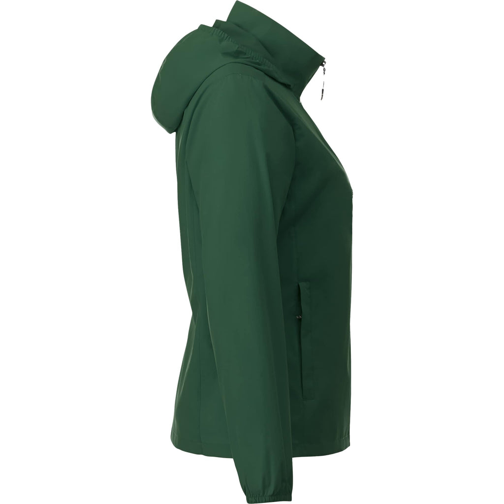 Toba Packable Jacket with Roll-Away Hood for Women Debossing - Forest Green - Right Side