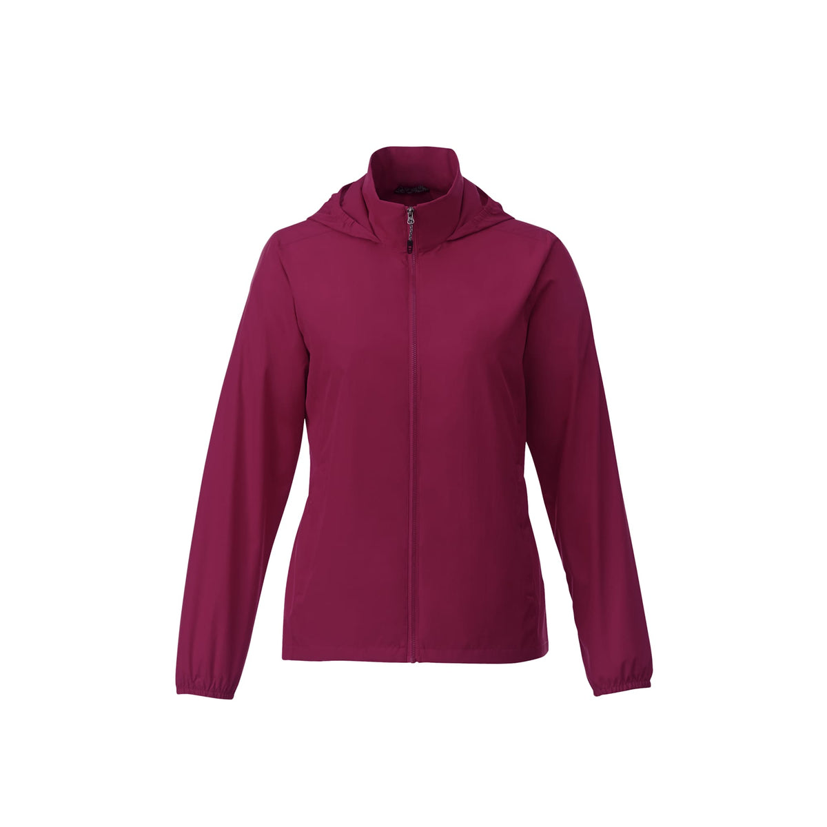 Toba Packable Jacket with Roll-Away Hood for Women Debossing - Maroon - Front Flat