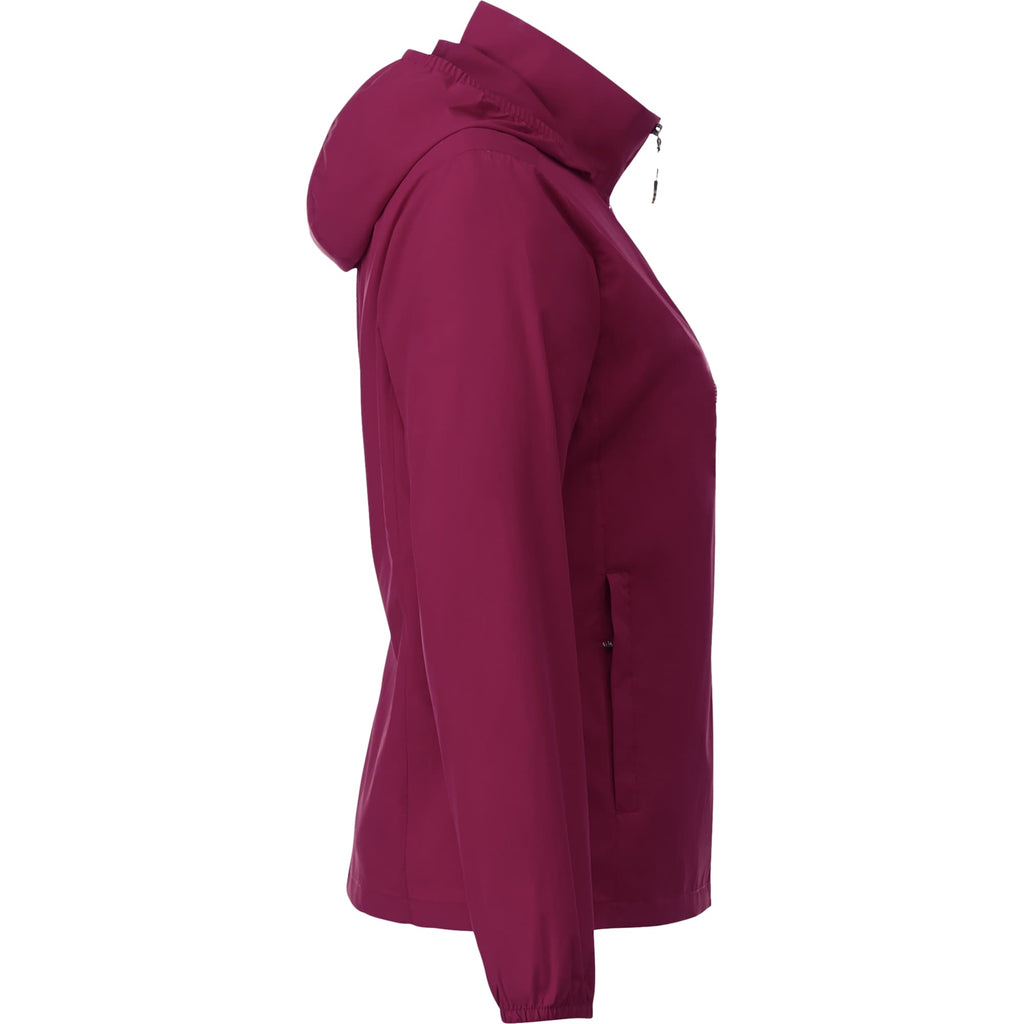 Toba Packable Jacket with Roll-Away Hood for Women Debossing - Maroon - Right Side