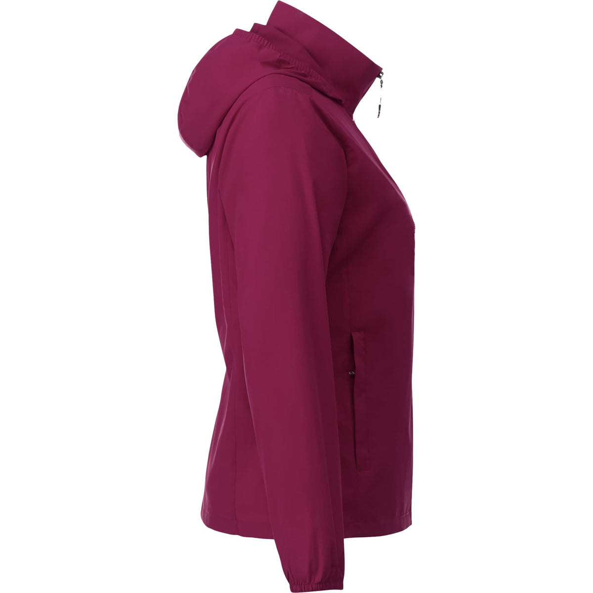 Toba Packable Jacket with Roll-Away Hood for Women Debossing - Maroon - Right Side