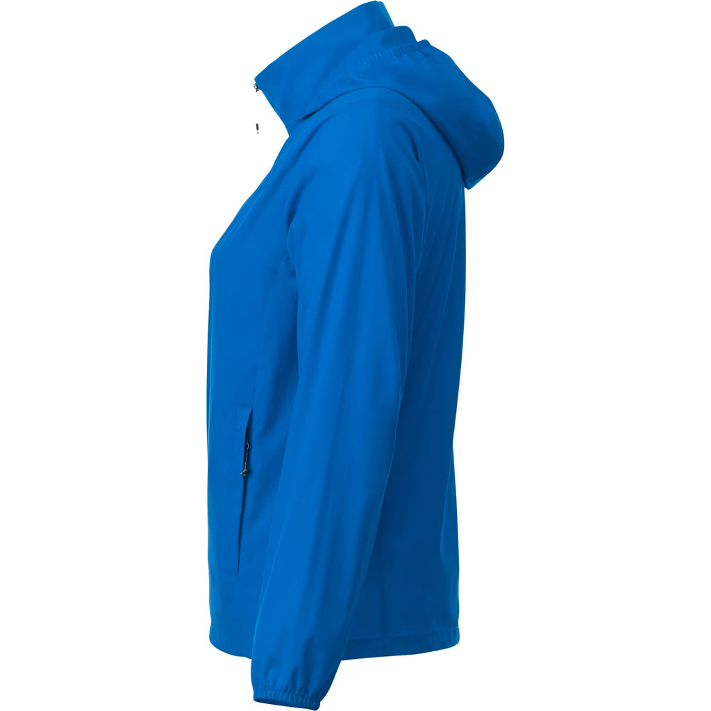 Toba Packable Jacket with Roll-Away Hood for Women Debossing - Olympic Blue - Left Side
