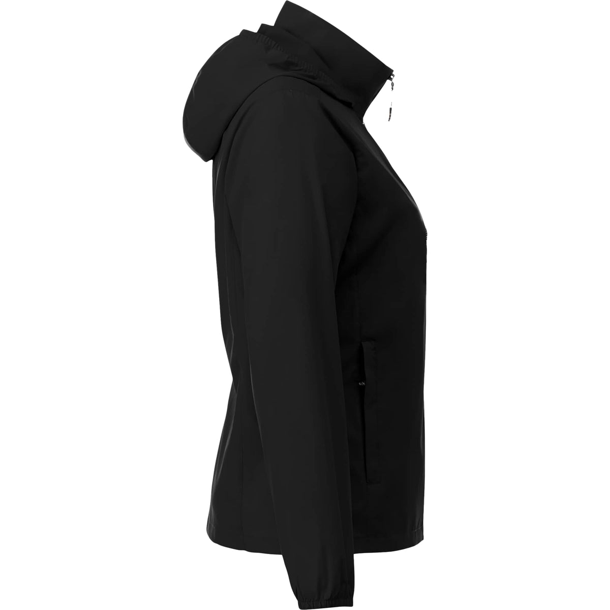 Toba Packable Jacket with Roll-Away Hood for Women Embroidery - Black - Right Side