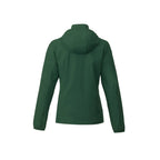 Toba Packable Jacket with Roll-Away Hood for Women Embroidery - Forest Green - Back Flat