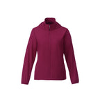 Toba Packable Jacket with Roll-Away Hood for Women Embroidery - Maroon - Front Flat