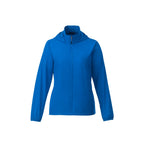 Toba Packable Jacket with Roll-Away Hood for Women Embroidery - Olympic Blue - Front Flat
