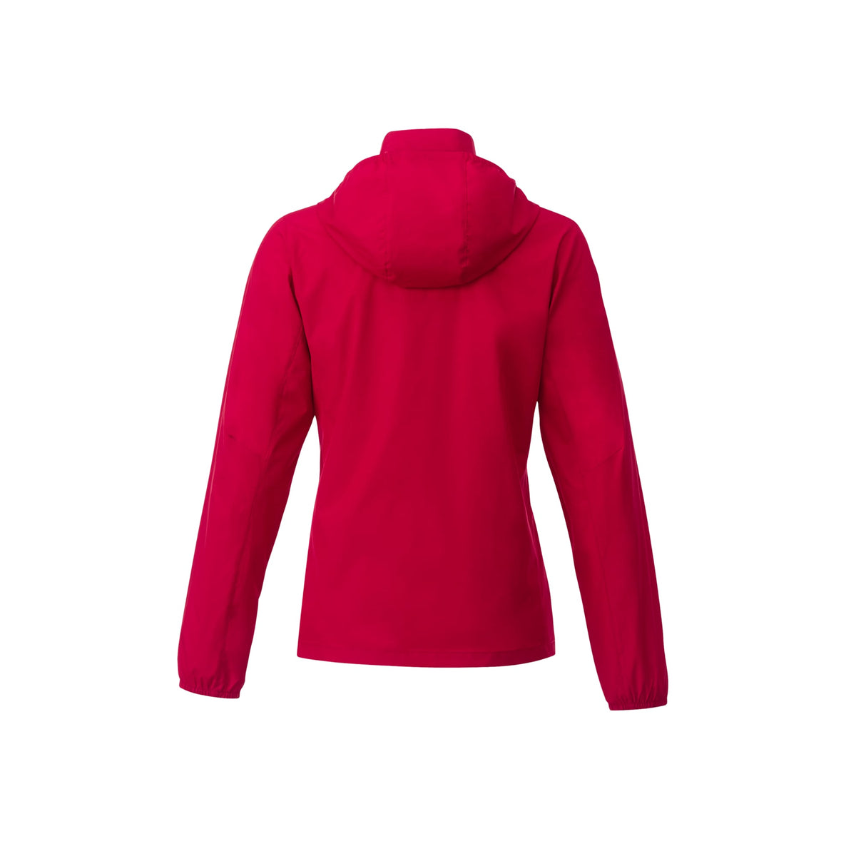Toba Packable Jacket with Roll-Away Hood for Women Embroidery - Team Red - Back Flat