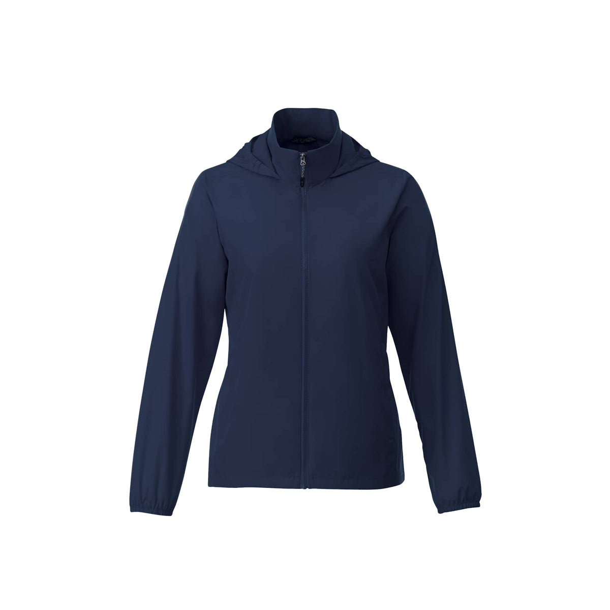 Toba Packable Jacket with Roll-Away Hood for Women Embroidery - Vintage Navy - Front Flat
