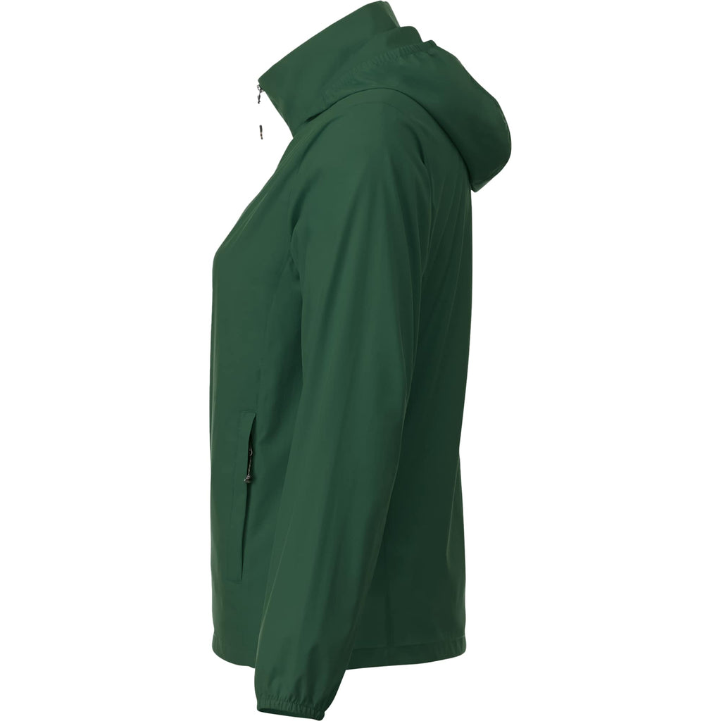 Toba Packable Jacket with Roll-Away Hood for Women Transfer - Forest Green - Left Side