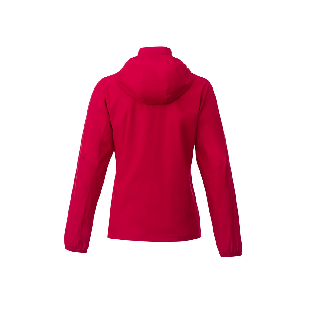 Toba Packable Jacket with Roll-Away Hood for Women Transfer - Team Red - Back Flat