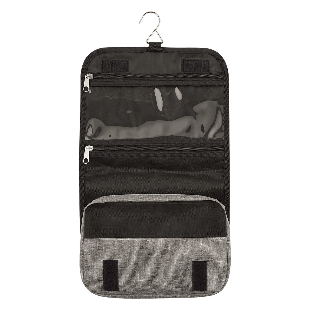 Toiletry Bag That Hangs, Heathered Full Color - Gray - Open