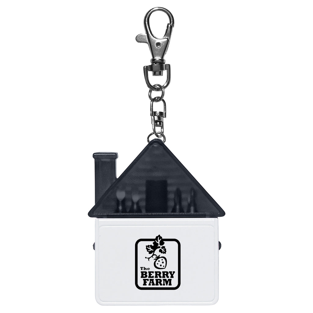 Tool Kit Shaped Like a House Full Color - Black - Pad Print