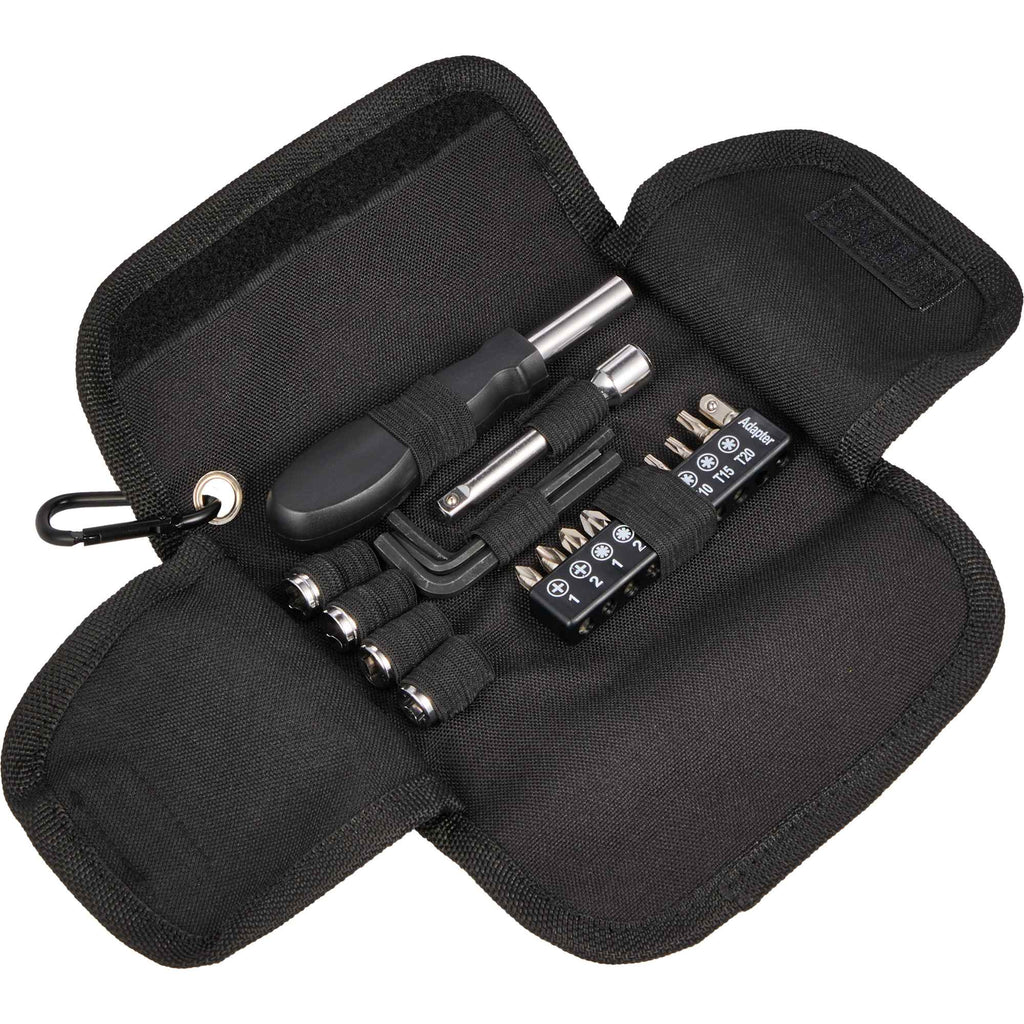 Tool Set in Recycled PET Fold Up Pouch, 19 Pieces - Black - Detail