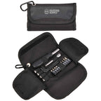 Tool Set in Recycled PET Fold Up Pouch, 19 Pieces - Black - Front Group