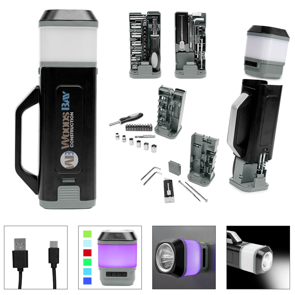 Tool Set with Rechargeable LED Light, 24 Piece