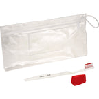 Toothbrush and Travel Cap Kit in a Zip Pouch, 3 Pieces - Red - Right Angle