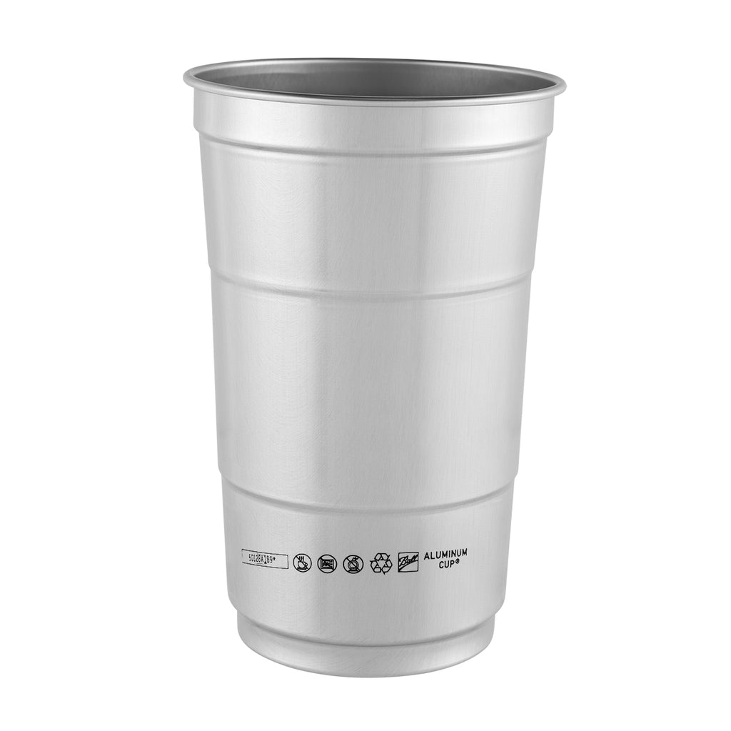 Top Cup Aluminum Cup in Full Color, 24 oz - Silver - Back