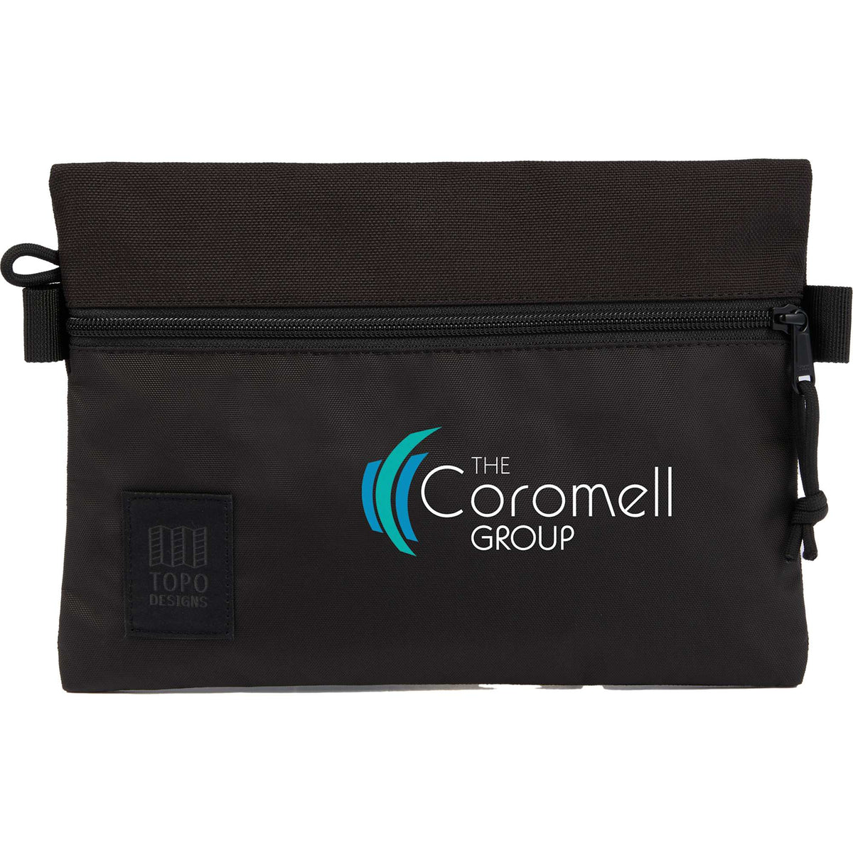 Topo Designs Accessory Pouch in Recycled Nylon Transfer - Black - Front