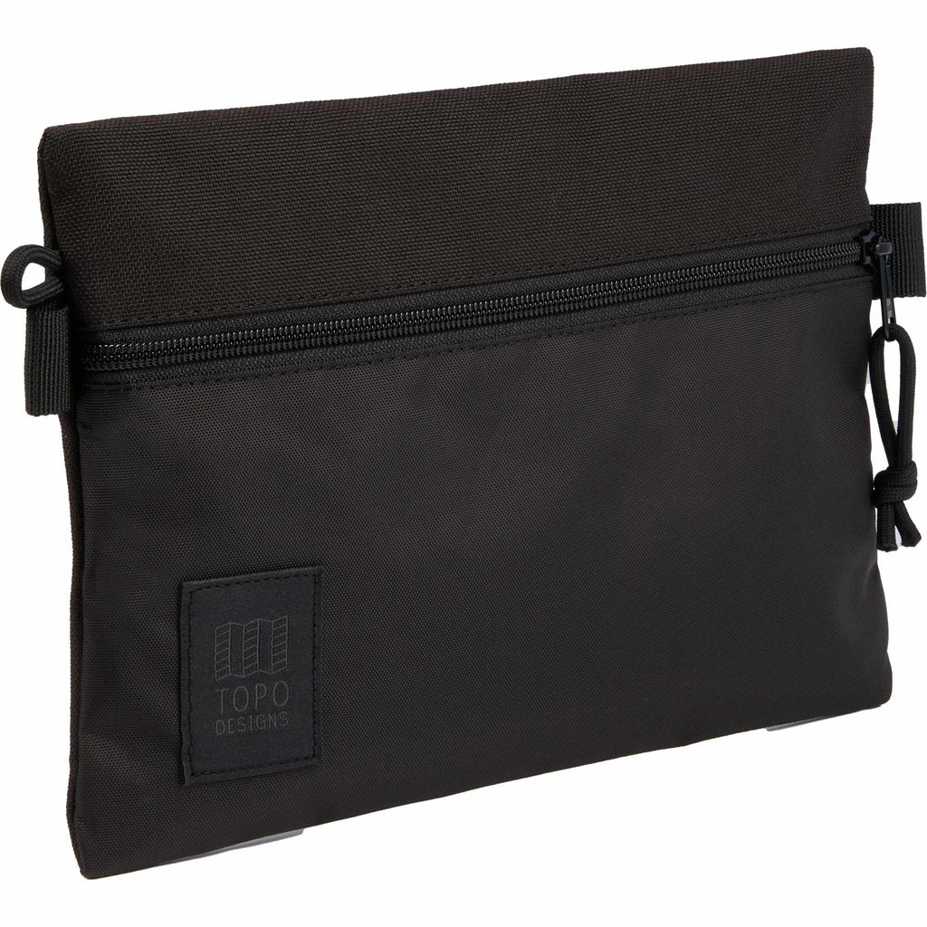Topo Designs Accessory Pouch in Recycled Nylon Transfer - Black - Right Angle