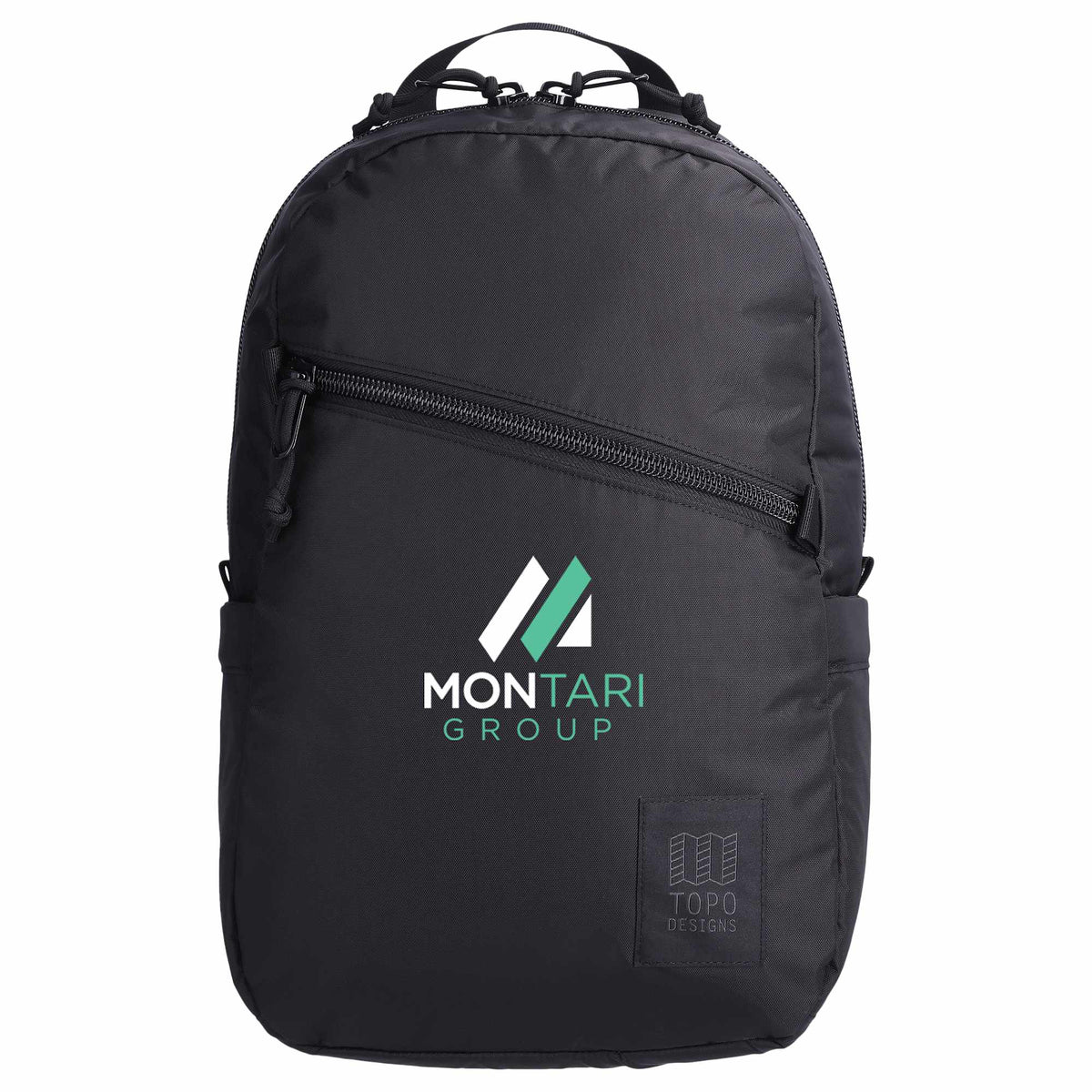 Topo Designs Light Pack in Recycled Nylon Embroidery - Black - Front