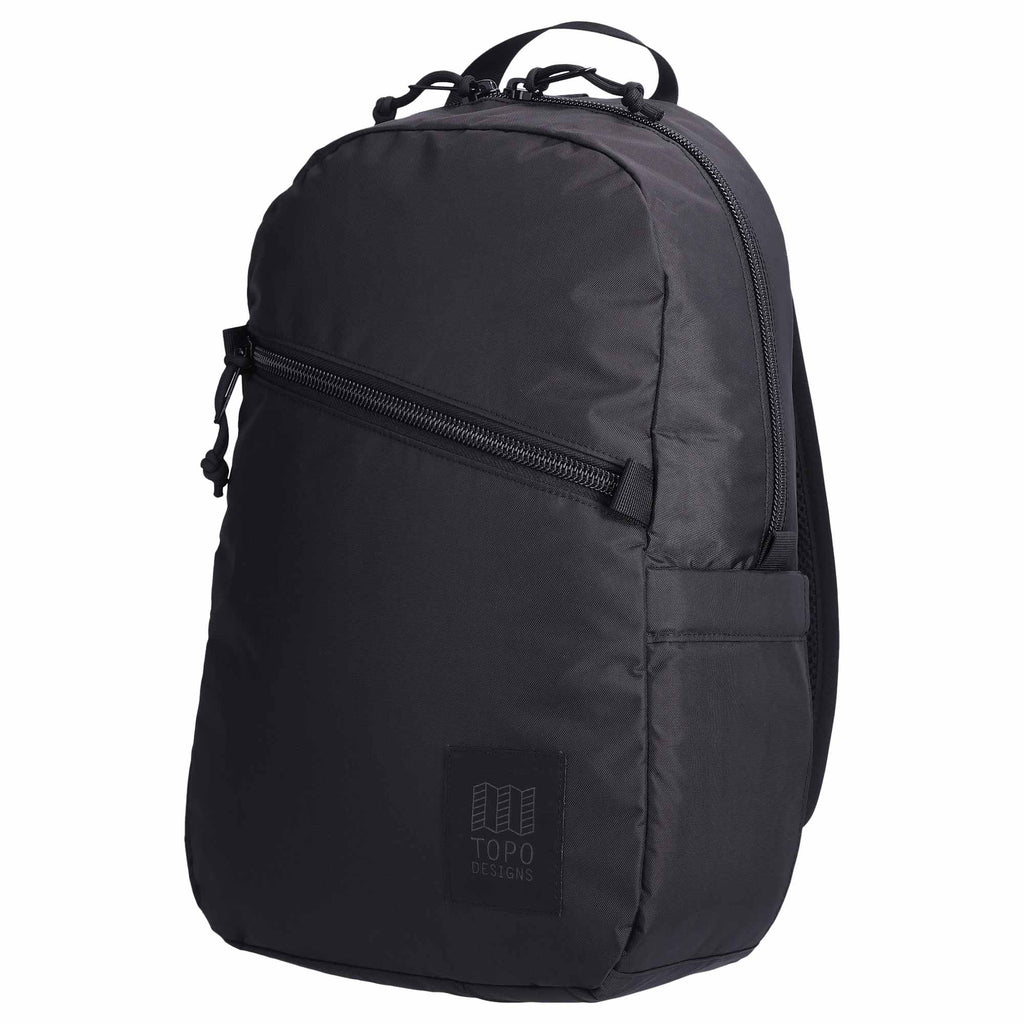 Topo Designs Light Pack in Recycled Nylon Embroidery - Black - Left Angle 2
