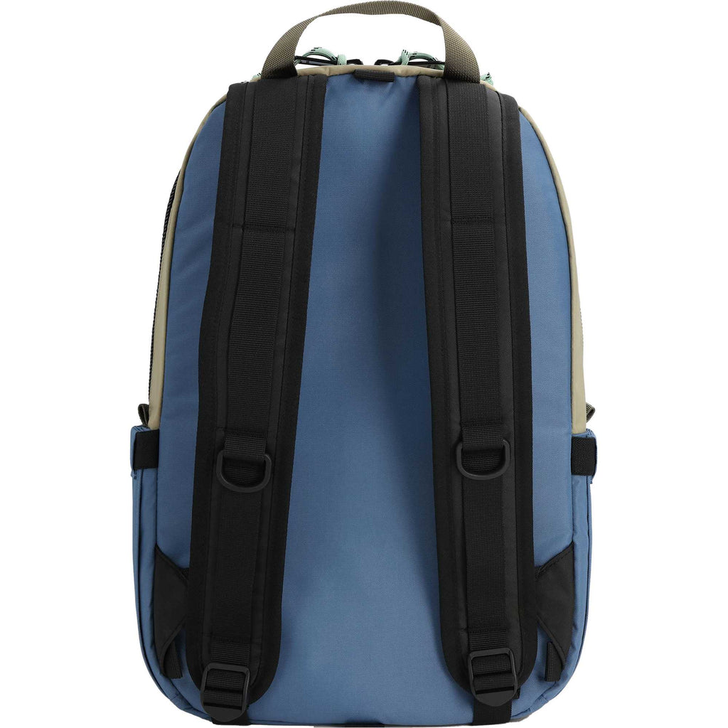 Topo Designs Light Pack in Recycled Nylon Embroidery - Stone Blue/Elmwood - Back