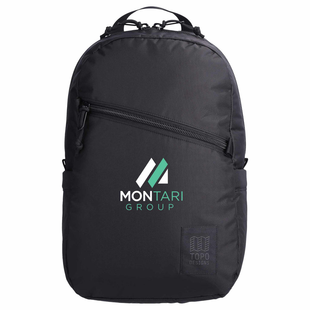 Topo Designs Light Pack in Recycled Nylon Transfer - Black - Front