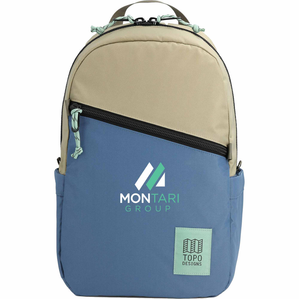 Topo Designs Light Pack in Recycled Nylon Transfer - Stone Blue/Elmwood - Front
