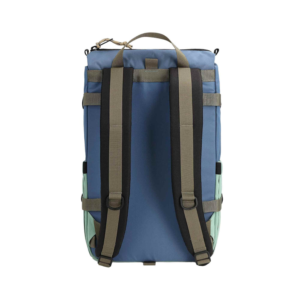 Topo Designs Rover Pack Classic in Recycled Nylon, 15 Inch Transfer - Stone Blue/Ash Green - Back