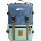Topo Designs Rover Pack Classic in Recycled Nylon, 15 Inch Transfer - Stone Blue/Ash Green - Front