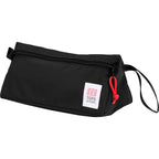 Topo Designs Triangle Dopp Kit in Recycled Nylon, 3 L Embroidery - Black - Left Angle 2